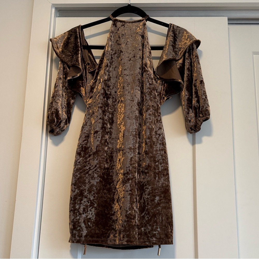 House of Harlow 1960 Brown Velvet Mini Dress